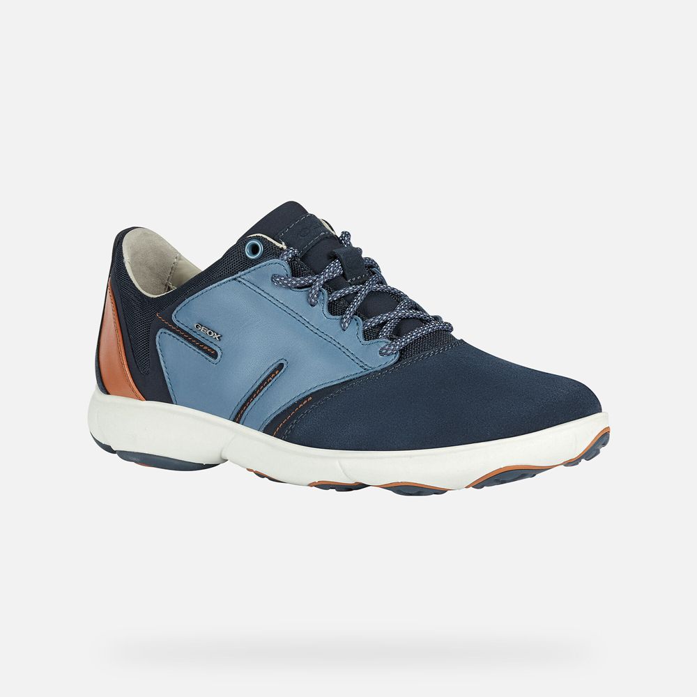 Geox Sneakers Navy/Brown Nebula - Geox Mens Shoes - GTWPOI750